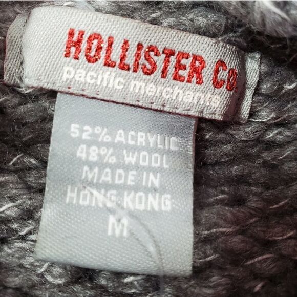 🔸️Hollister Gray Thick Wool Blend Mock Neck Sweater Small - Picture 7 of 8